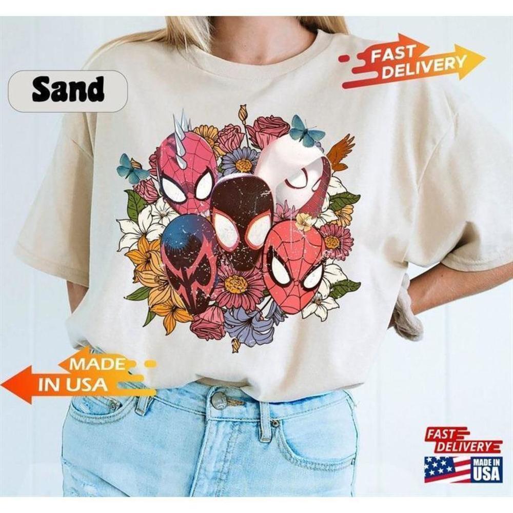Spider Man Across The Verse Shirt, Floral Miles Morales Gwen Graphic Tee 05